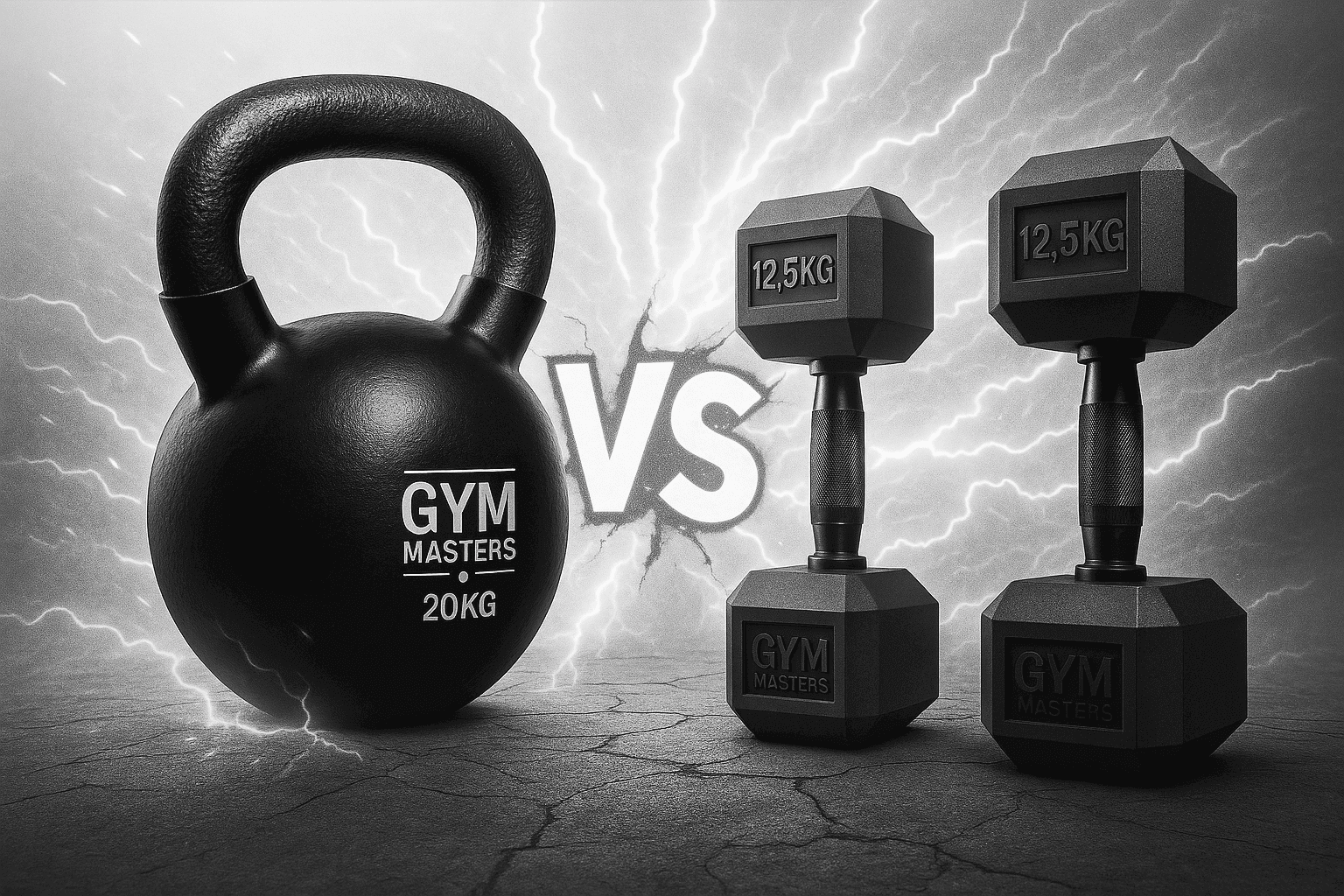 Kettlebells en hexa dumbbells 