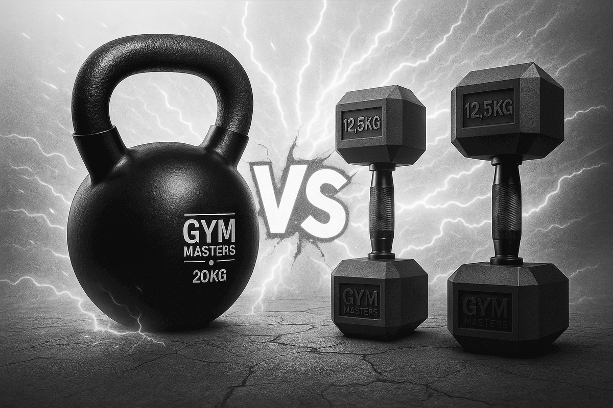 Kettlebells en hexa dumbbells 