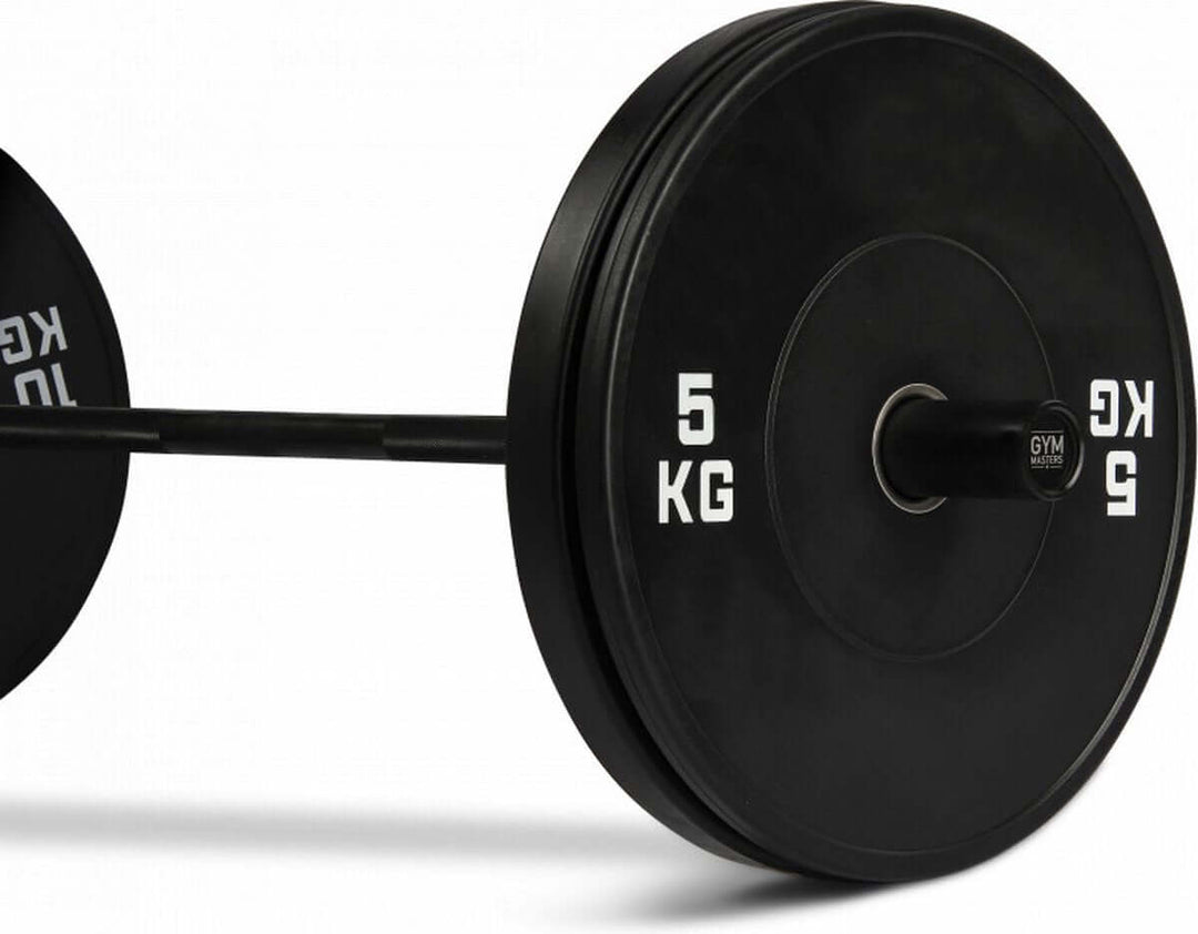 Gym Masters Halterstangen-Set – 120 cm Langhantel + Lockjaw-Verschlüsse (50 mm) mit 5 kg Gewichtsscheiben
