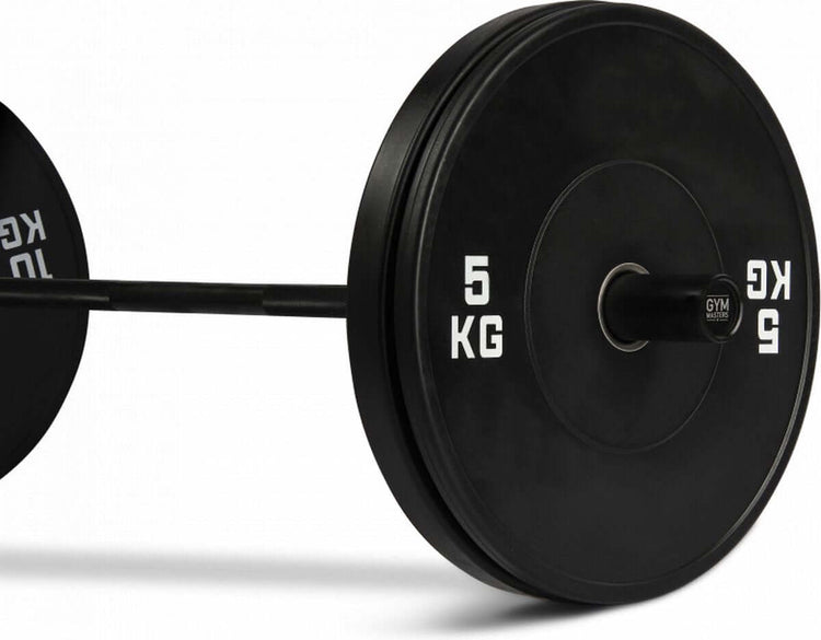 Gym Masters Halterstangen-Set – 120 cm Langhantel + Lockjaw-Verschlüsse (50 mm) mit 5 kg Gewichtsscheiben