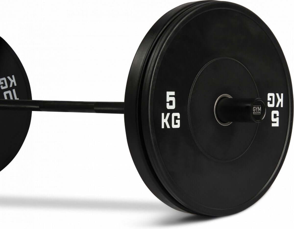 Gym Masters Halterstangen-Set – 150 cm Langhantel + Lockjaw-Verschlüsse (50 mm) mit Gewichten für Krafttraining.
