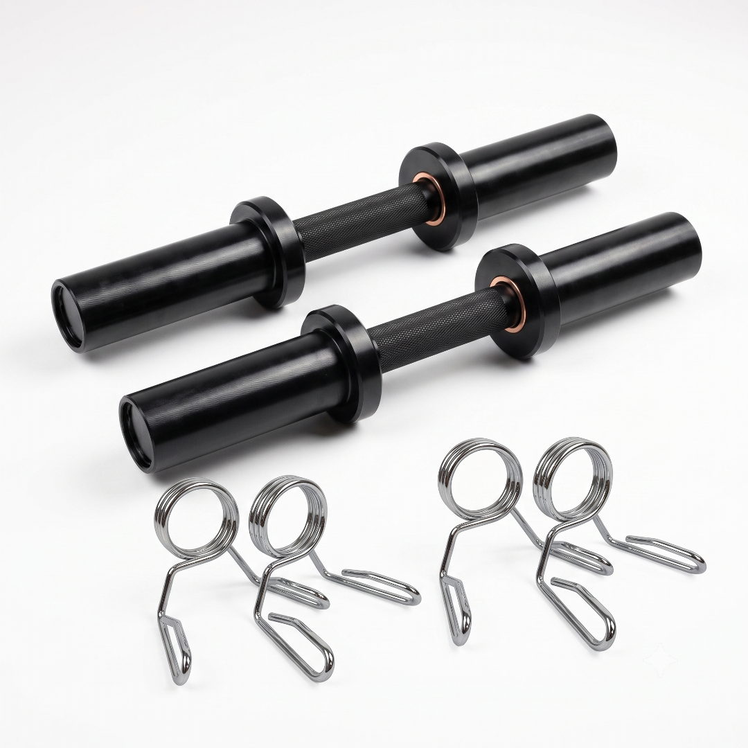 Olympisches Kurzhantelset (2 Stangen + 4 Verschlüsse) – 50 mm