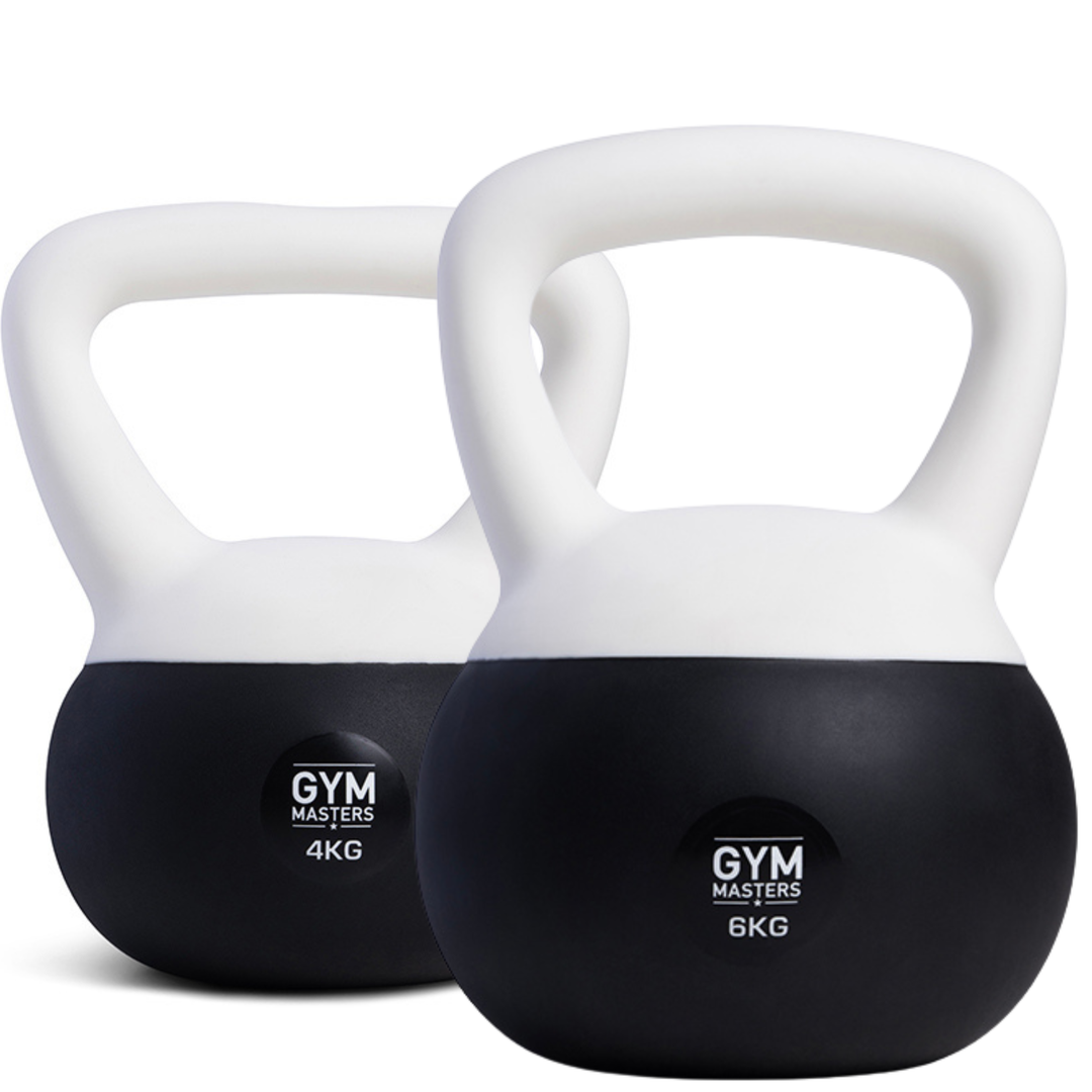 Weiches Kettlebell-Set 2 Stück (4 kg & 6 kg) von Gym Masters, perfekte Wahl für Anfänger und leichtes Training.
