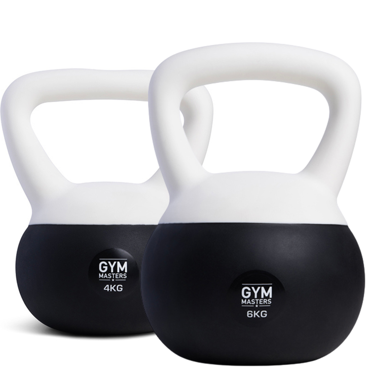 Weiches Kettlebell-Set 2 Stück (4 kg & 6 kg) von Gym Masters, perfekte Wahl für Anfänger und leichtes Training.
