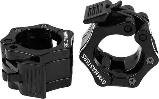 Gym Masters Lockjaw-Verschlüsse für sicheren Halt und Sicherheit beim Training mit der Curlstange.