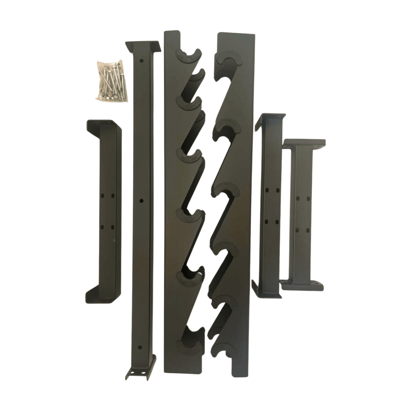 Hantelständer-Teile für 12 Kurzhanteln, ideal für Heimstudios und ordentliche Aufbewahrung.