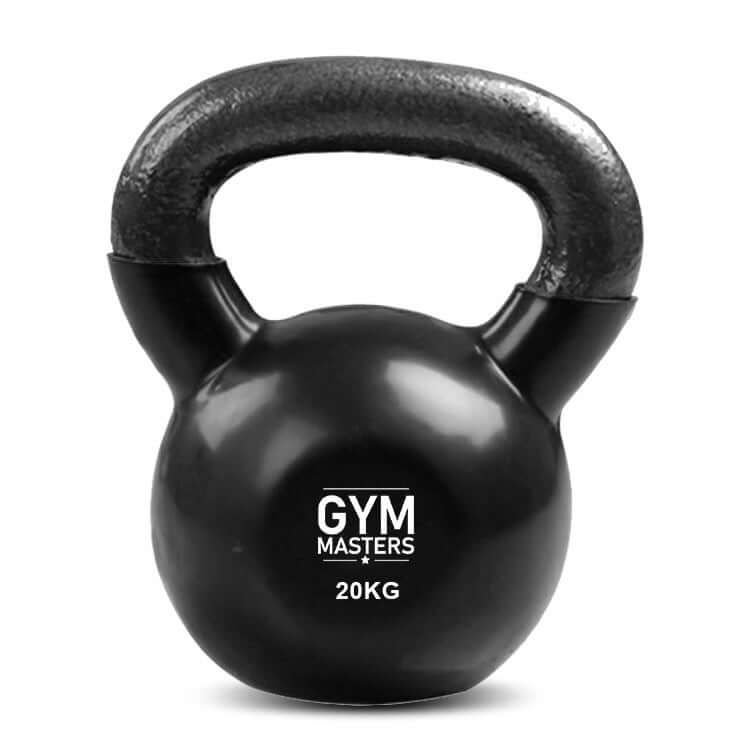 20-kg-Vinyl-Kettlebell mit ergonomischem Griff für effektives Krafttraining zu Hause oder im Fitnessstudio.