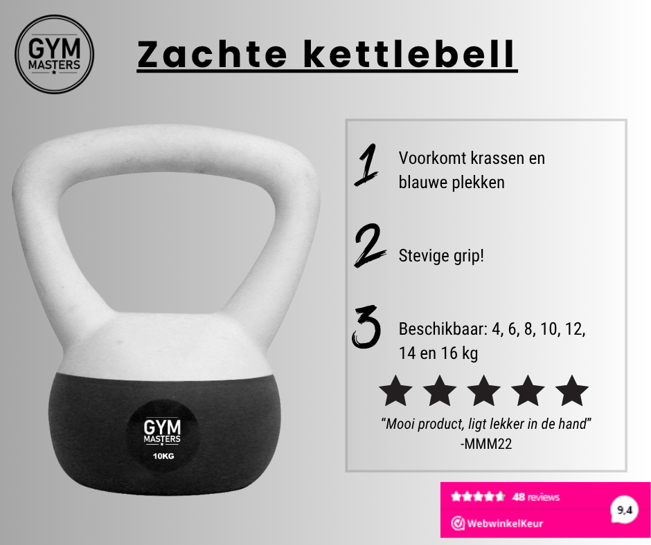 Weiches Kettlebell-Set, 7 Stück (4 kg bis 16 kg) mit komfortablem Griff und sicherer Außenhülle.