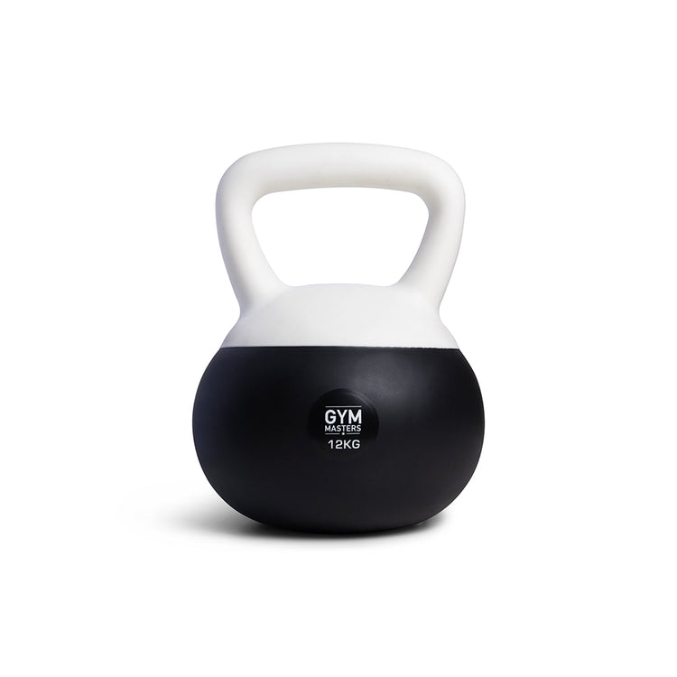 Weiche 12-kg-Kettlebell von Gym Masters mit weicher Außenfläche für optimalen Komfort und Sicherheit beim Krafttraining.