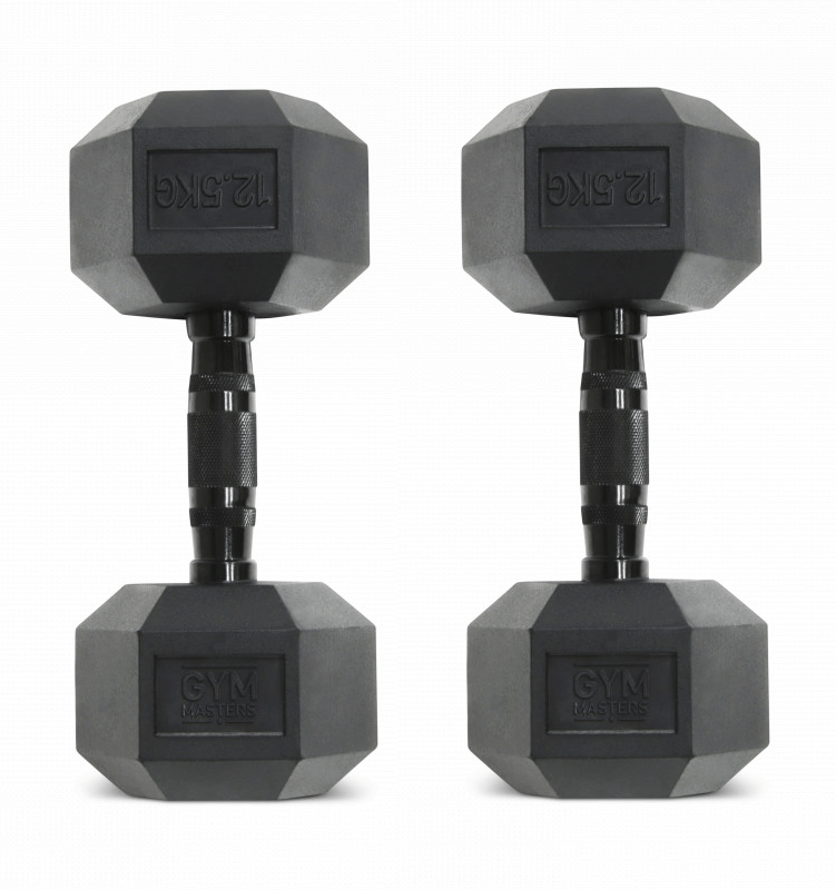 Set (2 Stück) Hexagon Kurzhanteln / Hexa Kurzhanteln 12,5 kg Schwarz