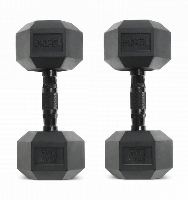 Set (2 Stück) Hexagon Kurzhanteln / Hexa Kurzhanteln 12,5 kg Schwarz