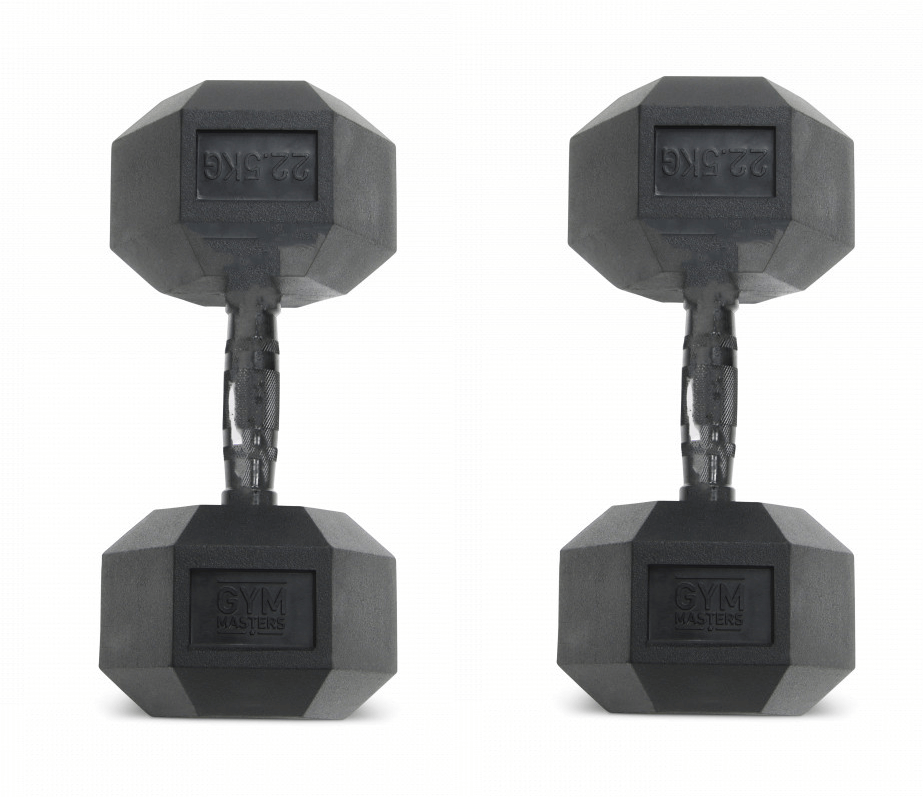 Set (2 Stück) Hexagon Kurzhanteln / Hexa Kurzhanteln 22,5 kg Schwarz