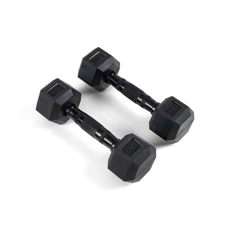 Hexa-Hanteln 2,5 kg (2 Stück) schwarzes sechseckiges Hantel-Set für das Home Gym, perfekt für Einsteiger und Aufwärmübungen.