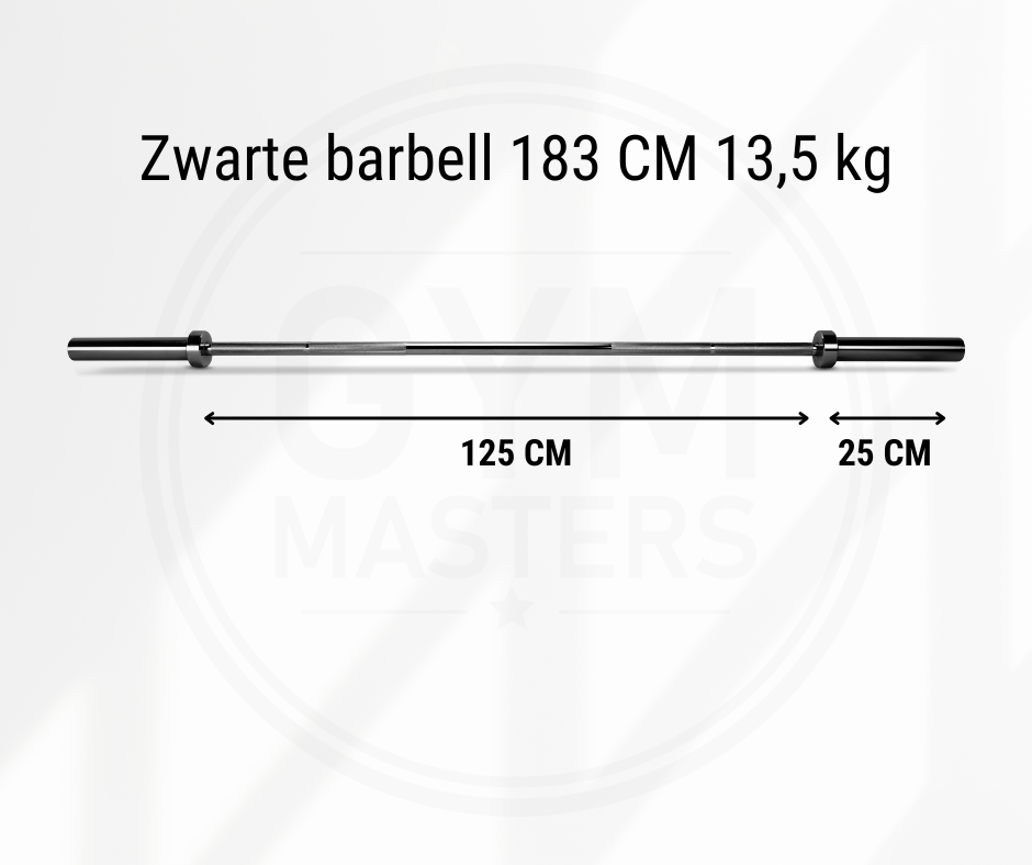 Schwarze olympische halterstange / Barbell (180CM / 13.5KG / 50MM)
