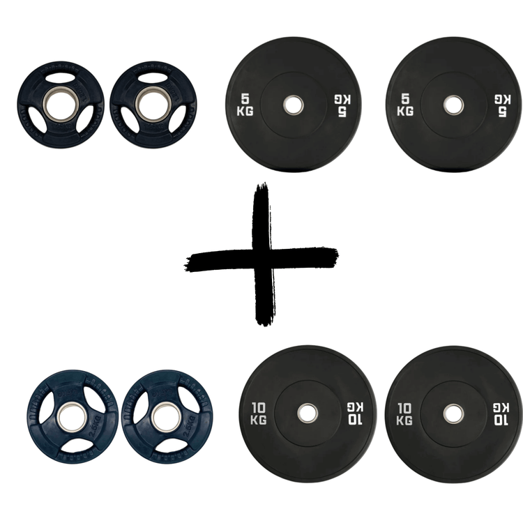 Gym Masters Bumper Plates Set inklusive 5 kg und 10 kg Gewichte für effizientes Training im Home Gym.