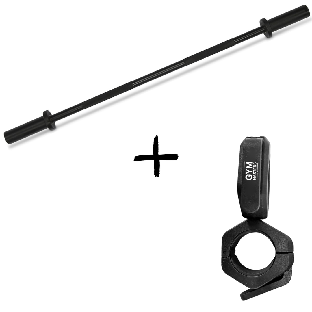 Gym Masters Hantelstangen Set – 150 cm Langhantel + Lockjaw Verschlüsse (50 mm)