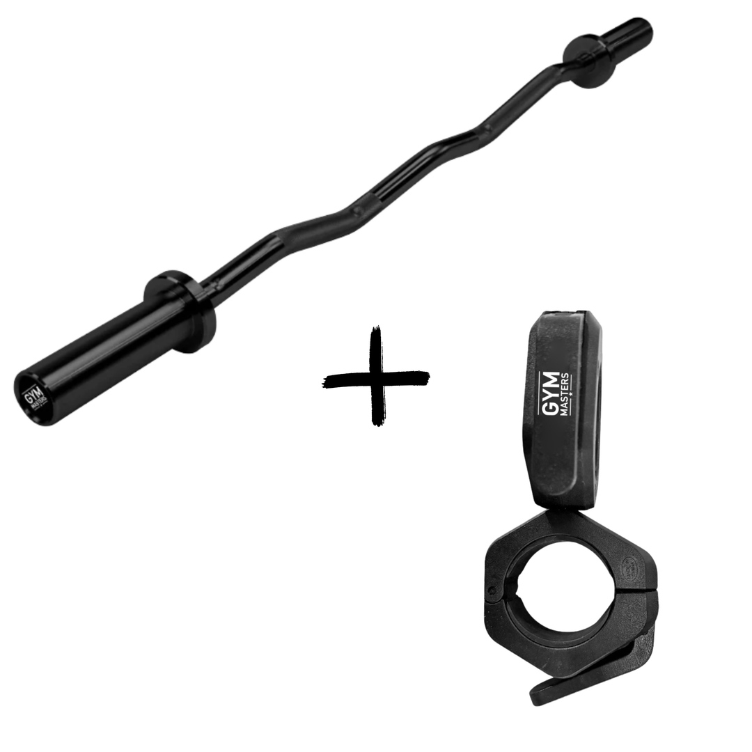 Gym Masters Curlbar Set – EZ Curlbar + Lockjaw Verschlüsse (50 mm)