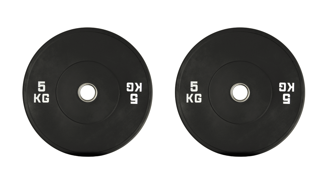 Set aus zwei 5-kg-Grip-Platten für Krafttraining mit Kurzhanteln, ideal für das Training zu Hause.