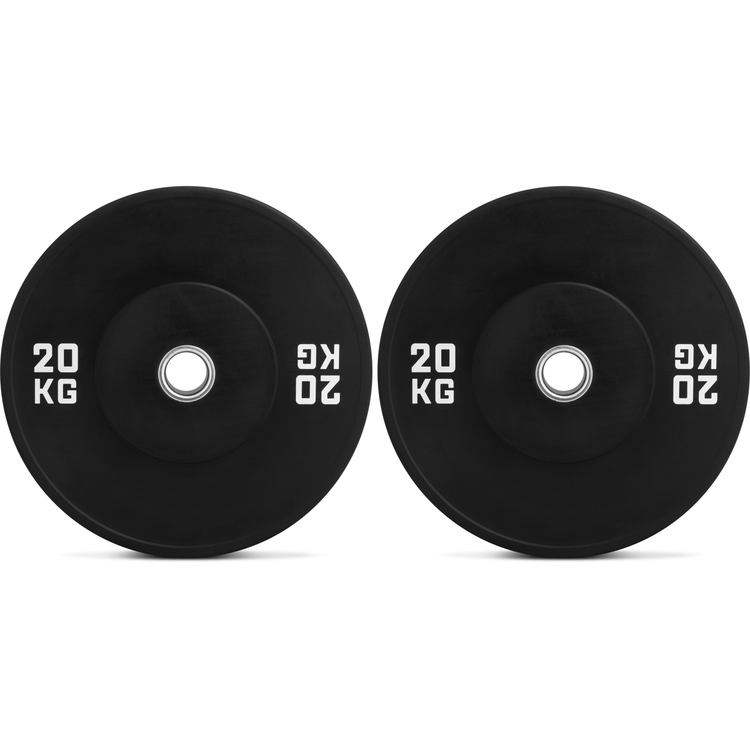 Bumper Plate 20 KG (2 Stück - Set) Gummischeiben mit rostfreiem 50mm Loch für Krafttraining.