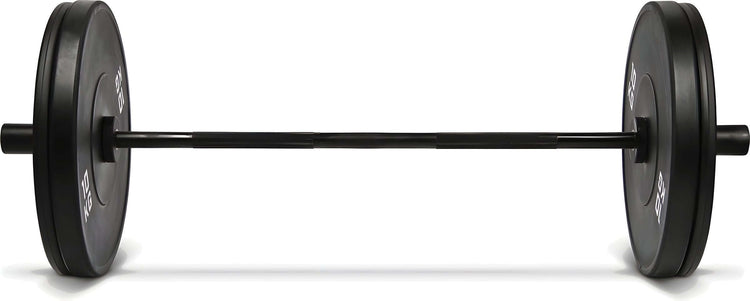 Gym Masters Halterstangen-Set – 120 cm Langhantel + Lockjaw-Verschlüsse (50 mm) mit schwarzen Gewichten.